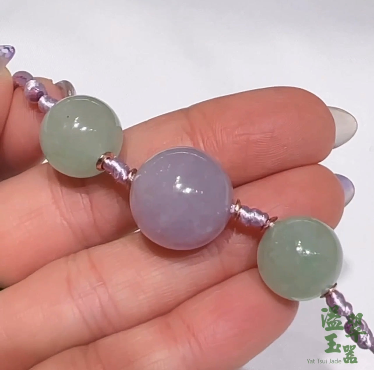 🌸天然緬甸糯冰春拼彩翡翠圓波波珠系列🌸貨品編號:X24971429
