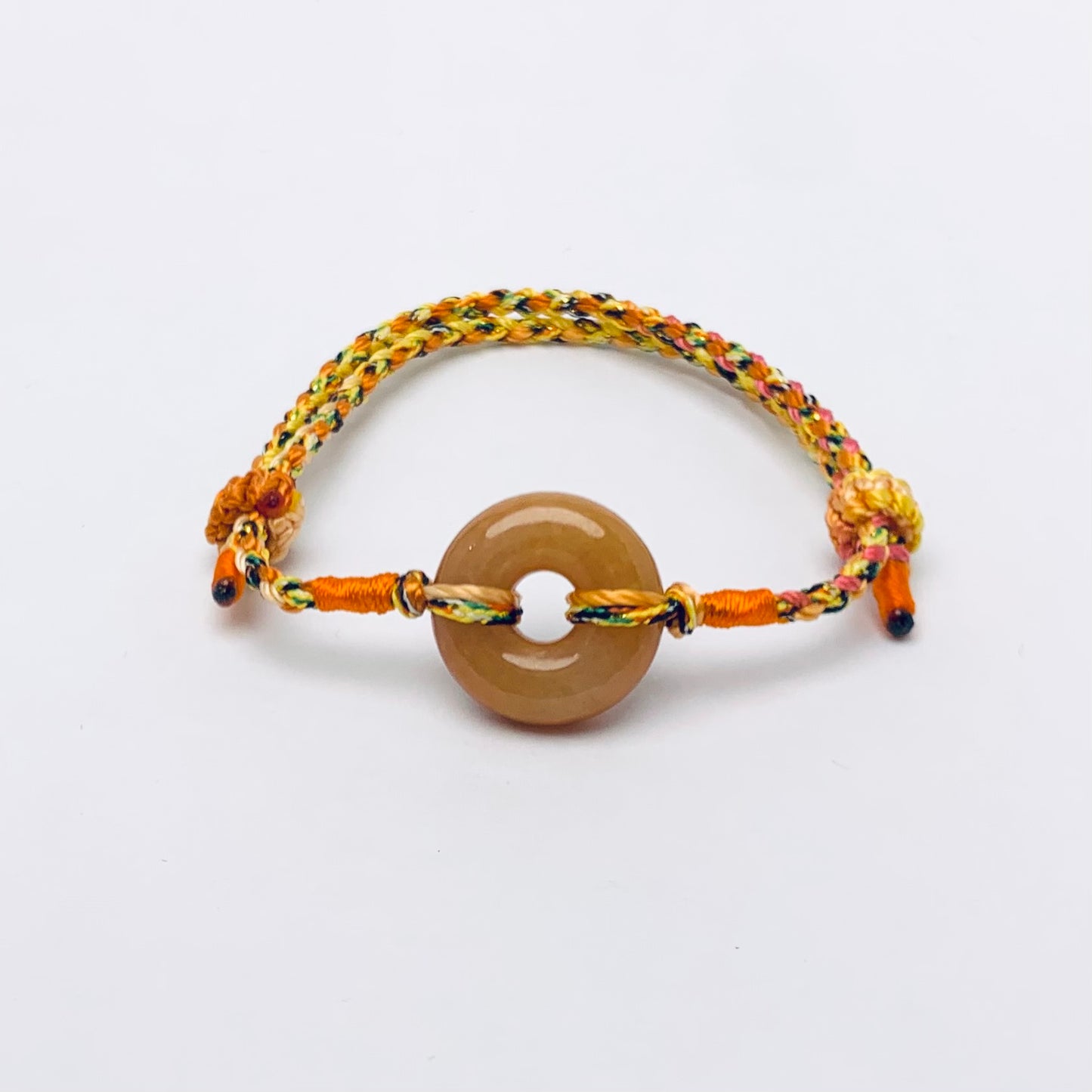 C243161151Y🌞天然緬甸翡翠「招財黃翡」甜甜圈平安扣配溢翠手繩系列🪢