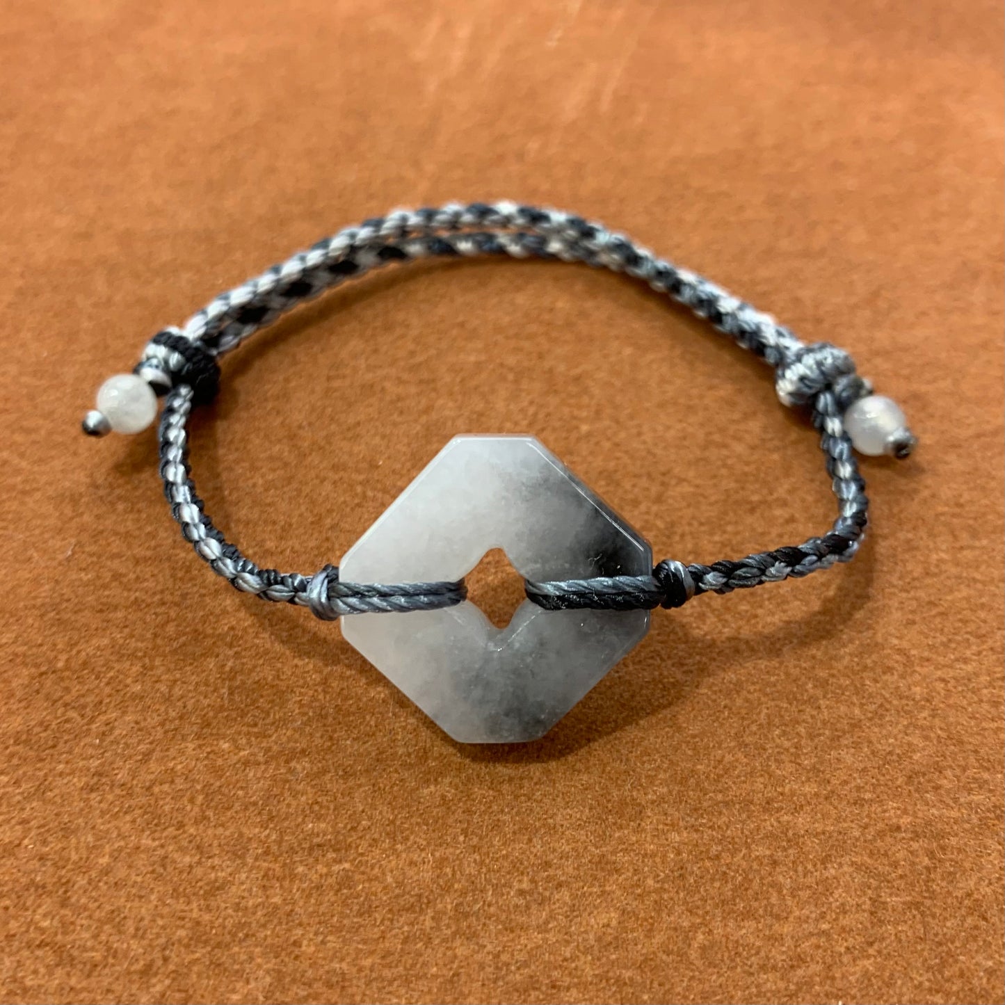 😎簡約風格 型格時尚🗻天然緬甸墨玉烏雞種翡翠水墨方型八角玉方扣😎C248171748