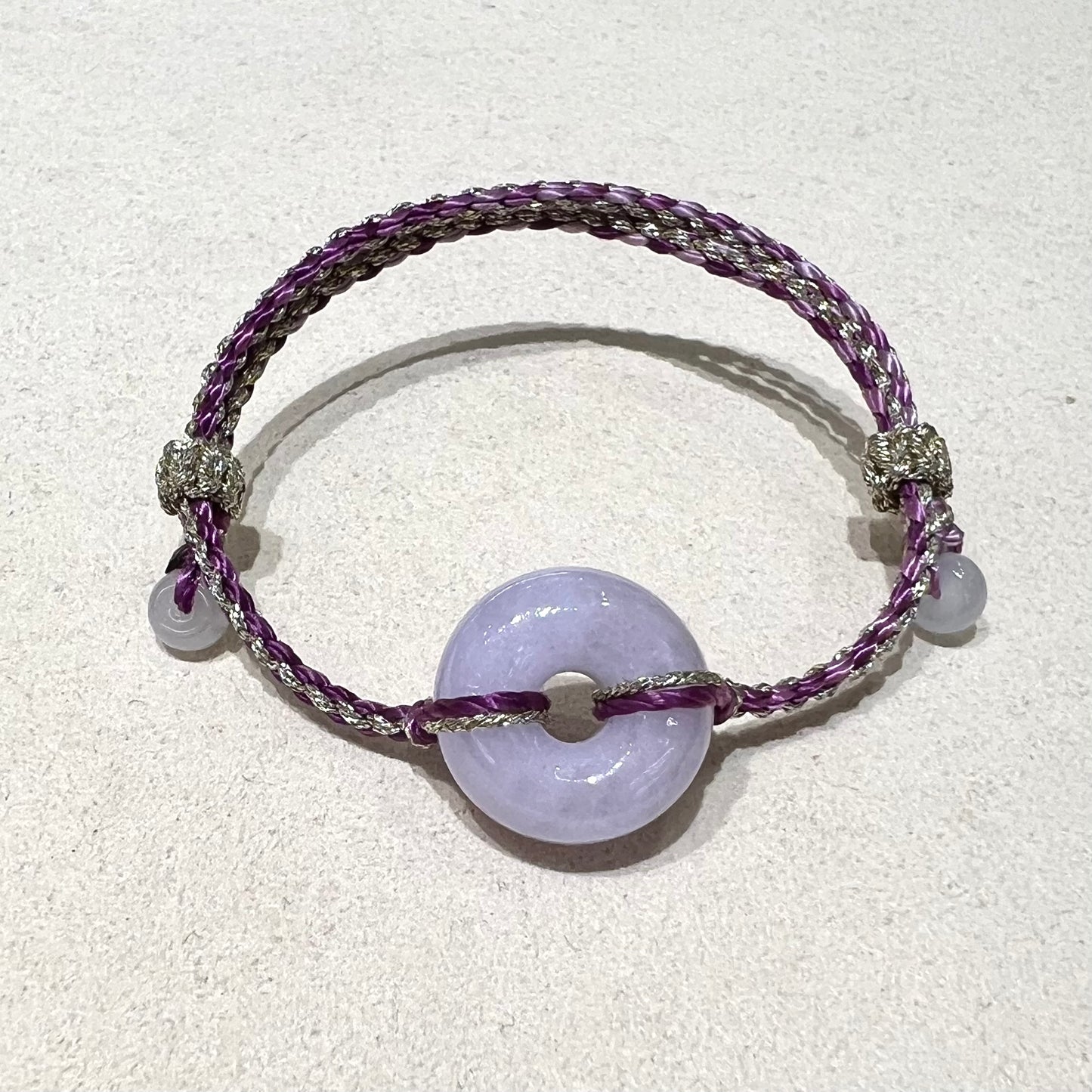 C25981644 🌸天然緬甸紫羅蘭翡翠*甜甜圈款平安扣配溢翠手繩系列