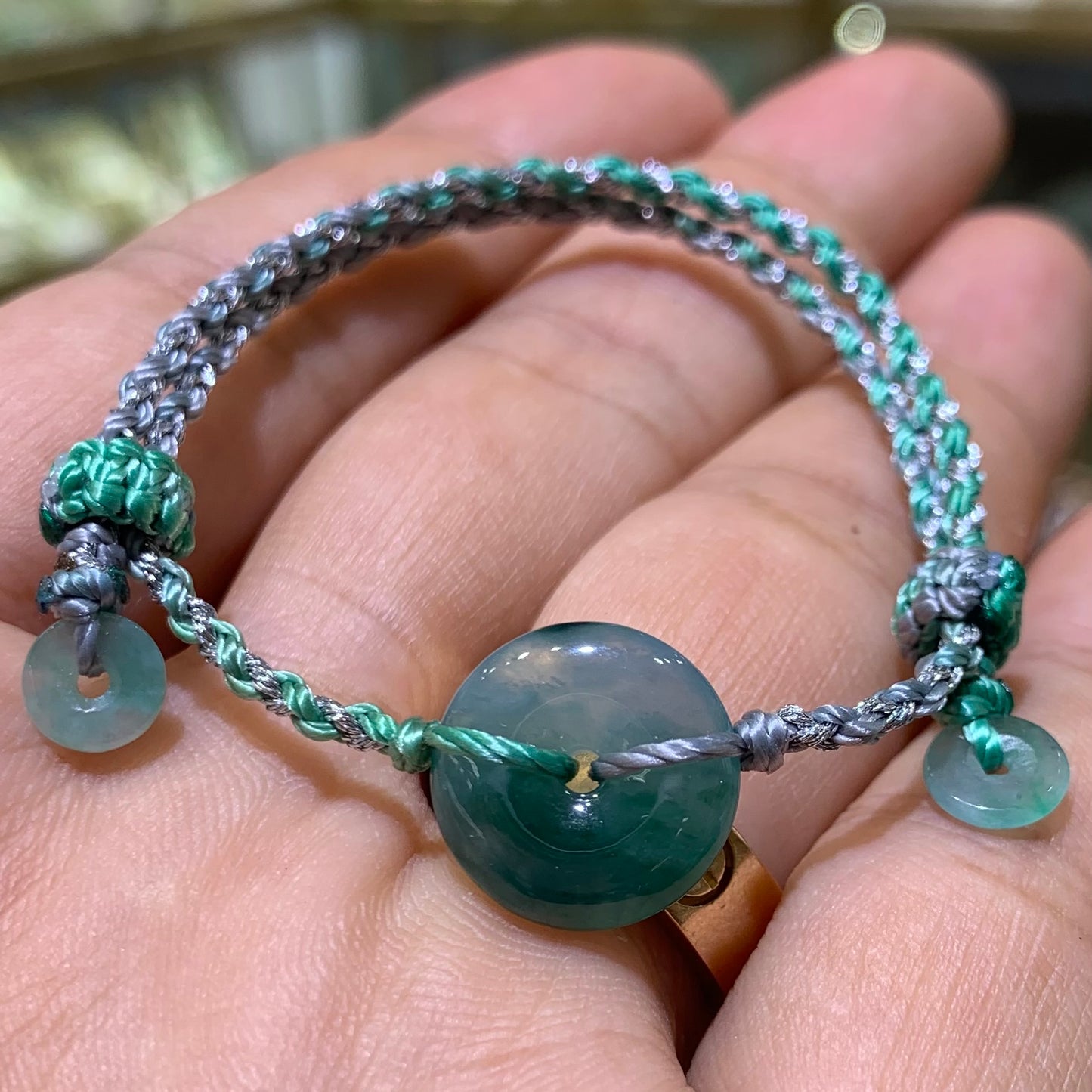🧚🏻天然緬甸翡翠*冰飄翠花平安扣🍩配溢翠手繩系列🪢貨品編號:C248231129