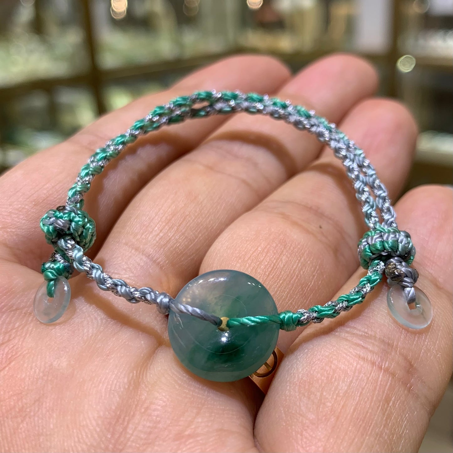 🧚🏻天然緬甸翡翠*冰飄翠花平安扣🍩配溢翠手繩系列🪢貨品編號:C248231141
