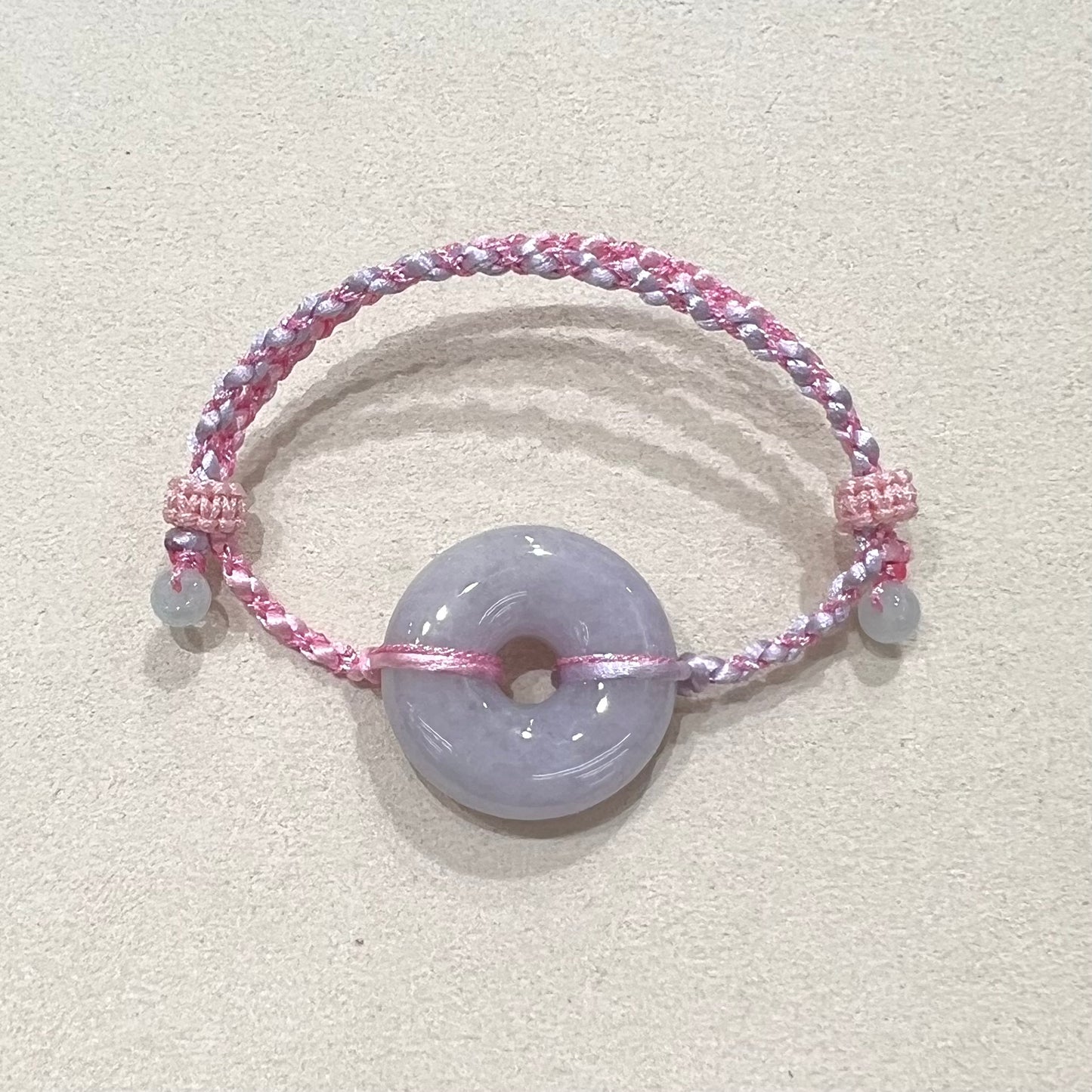 C25991438 🌸天然緬甸紫羅蘭翡翠*甜甜圈款平安扣配溢翠手繩系列