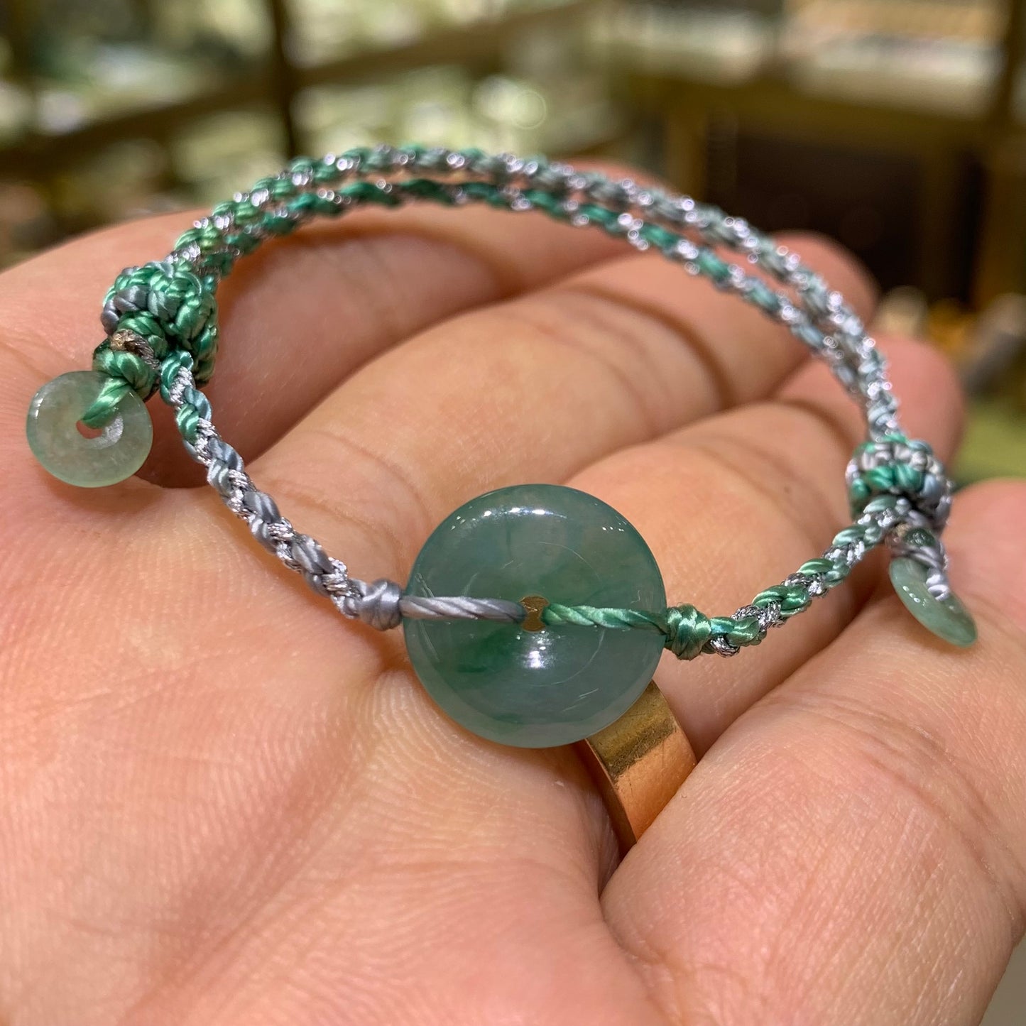 🧚🏻天然緬甸翡翠*冰飄翠花平安扣🍩配溢翠手繩系列🪢貨品編號:C248231212