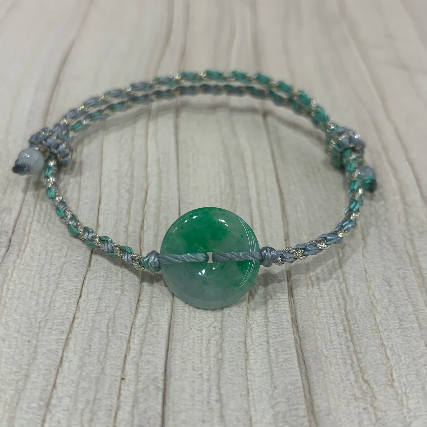 🧚🏻天然緬甸辣椒青金絲種翡翠*平安扣配溢翠手繩系列🧚🏻
貨品編號:C248201407