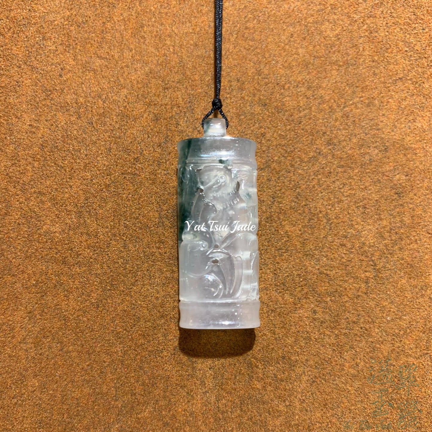 🔥天然緬甸翡翠翠晴綠「冰飄綠花鴛鴦玉魚」🔥23217243