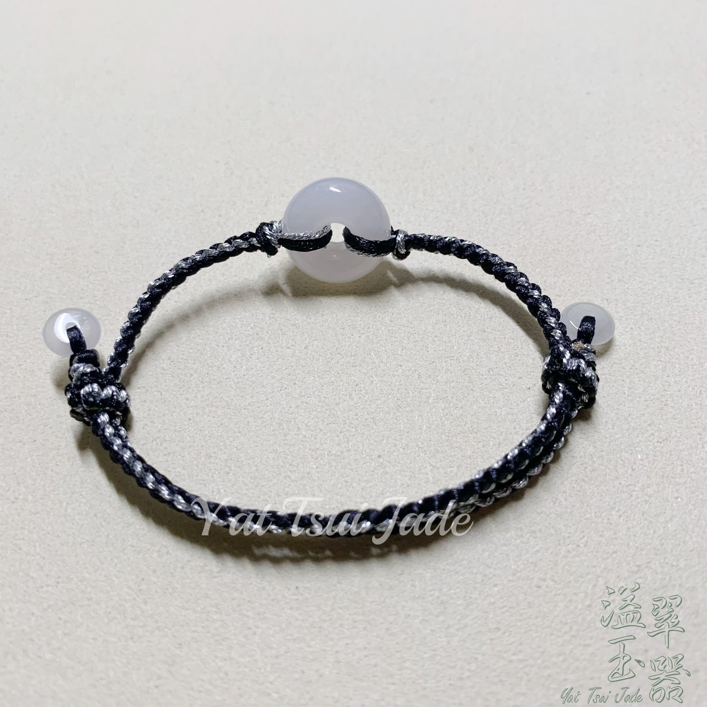 天然緬甸翡翠⚪️純白潔淨月亮白翡翠「甜甜圈」平安扣配溢翠手繩系列💫