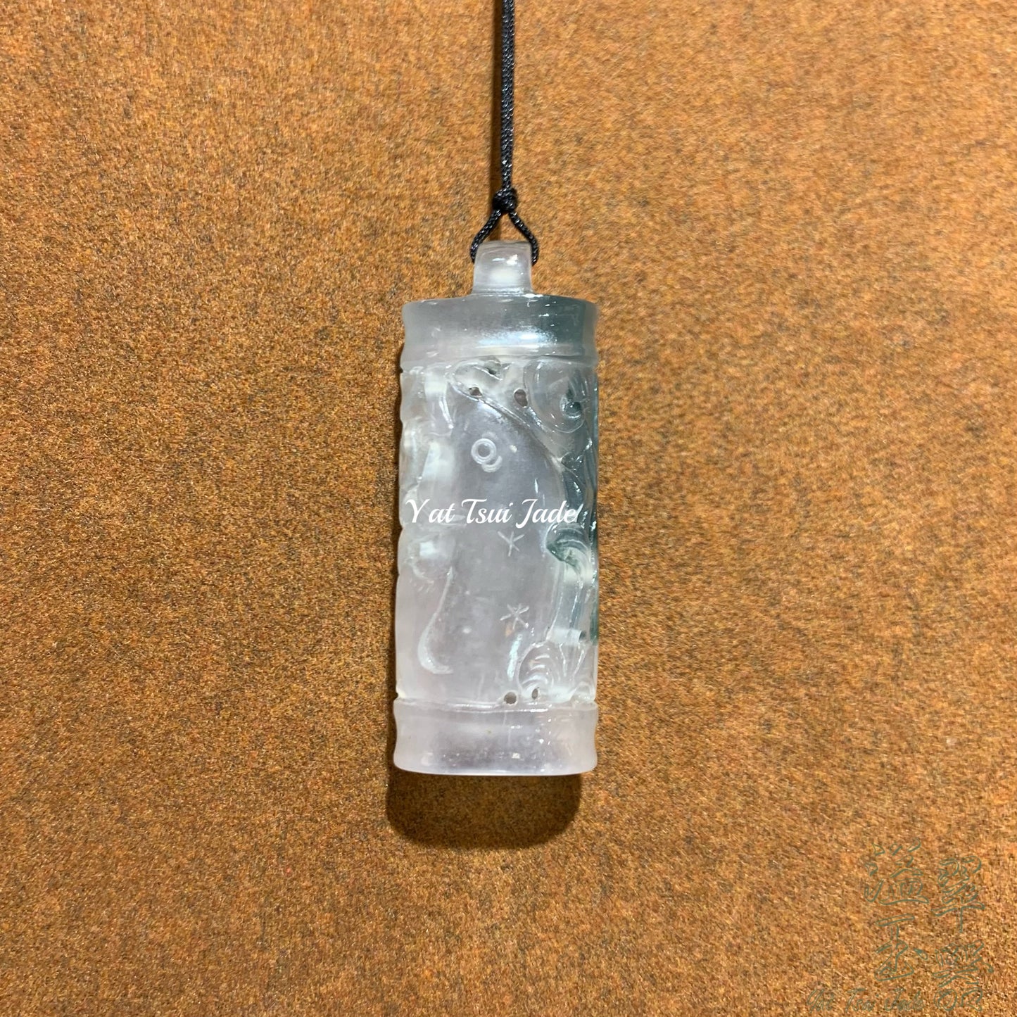 🔥天然緬甸翡翠翠晴綠「冰飄綠花鴛鴦玉魚」🔥23217243