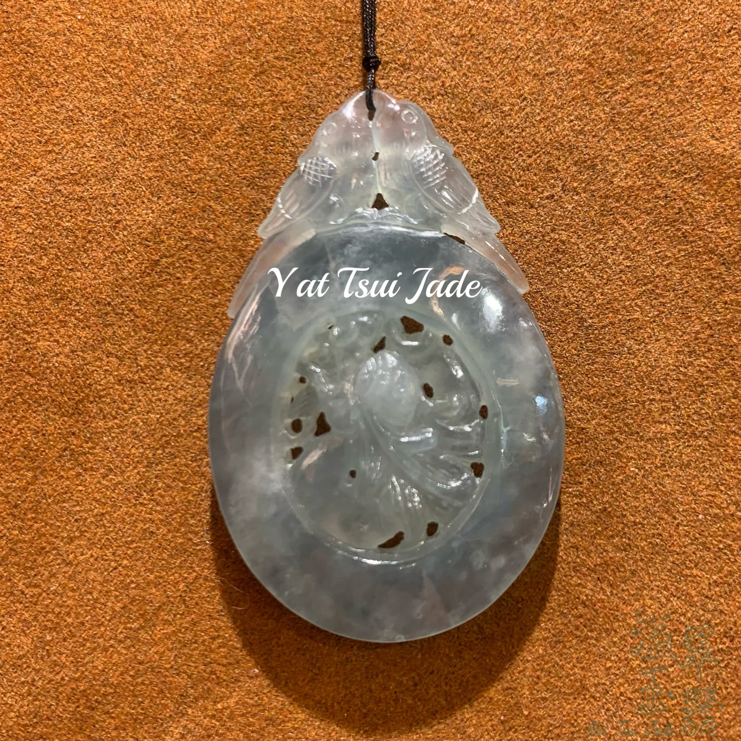 天然緬甸翡翠✨冰種天空藍玉龍喜雀🥰AE23216644