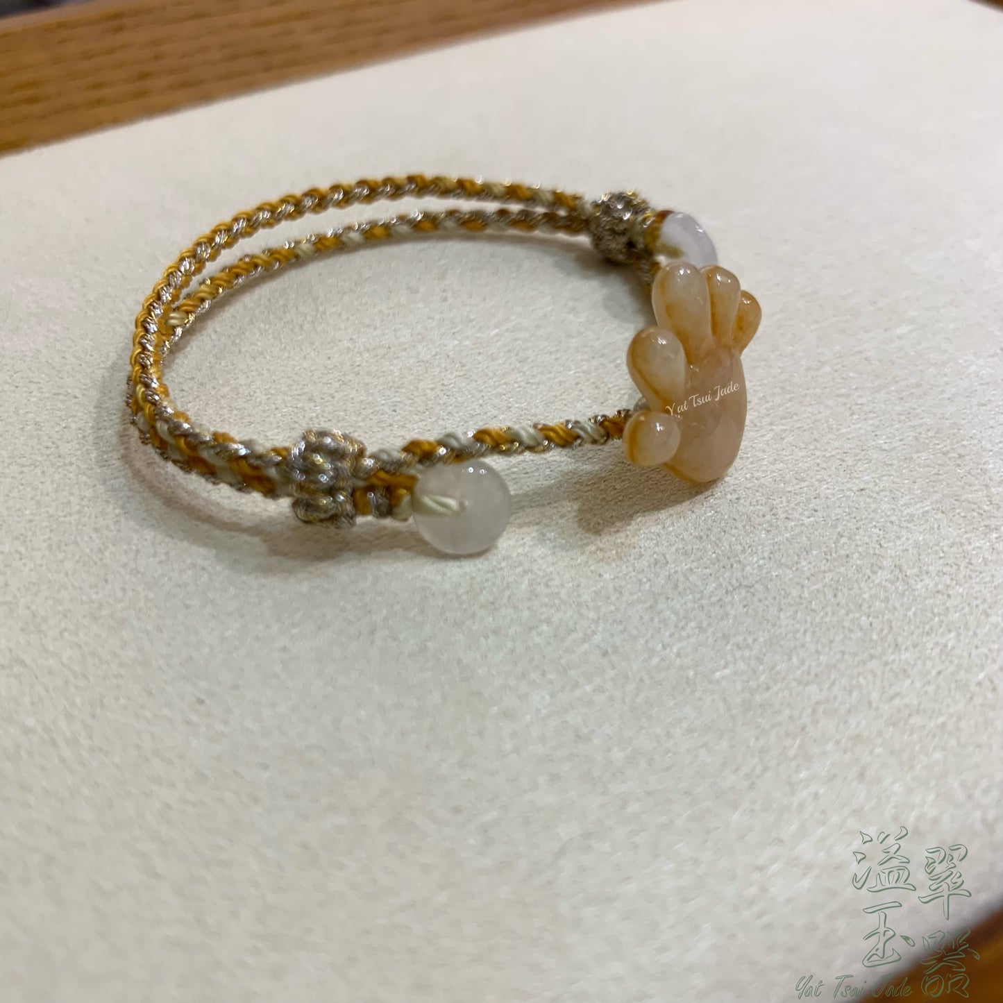 💝天然緬甸翡翠玉石(翡黃分色手掌🖐🏻)B221024449