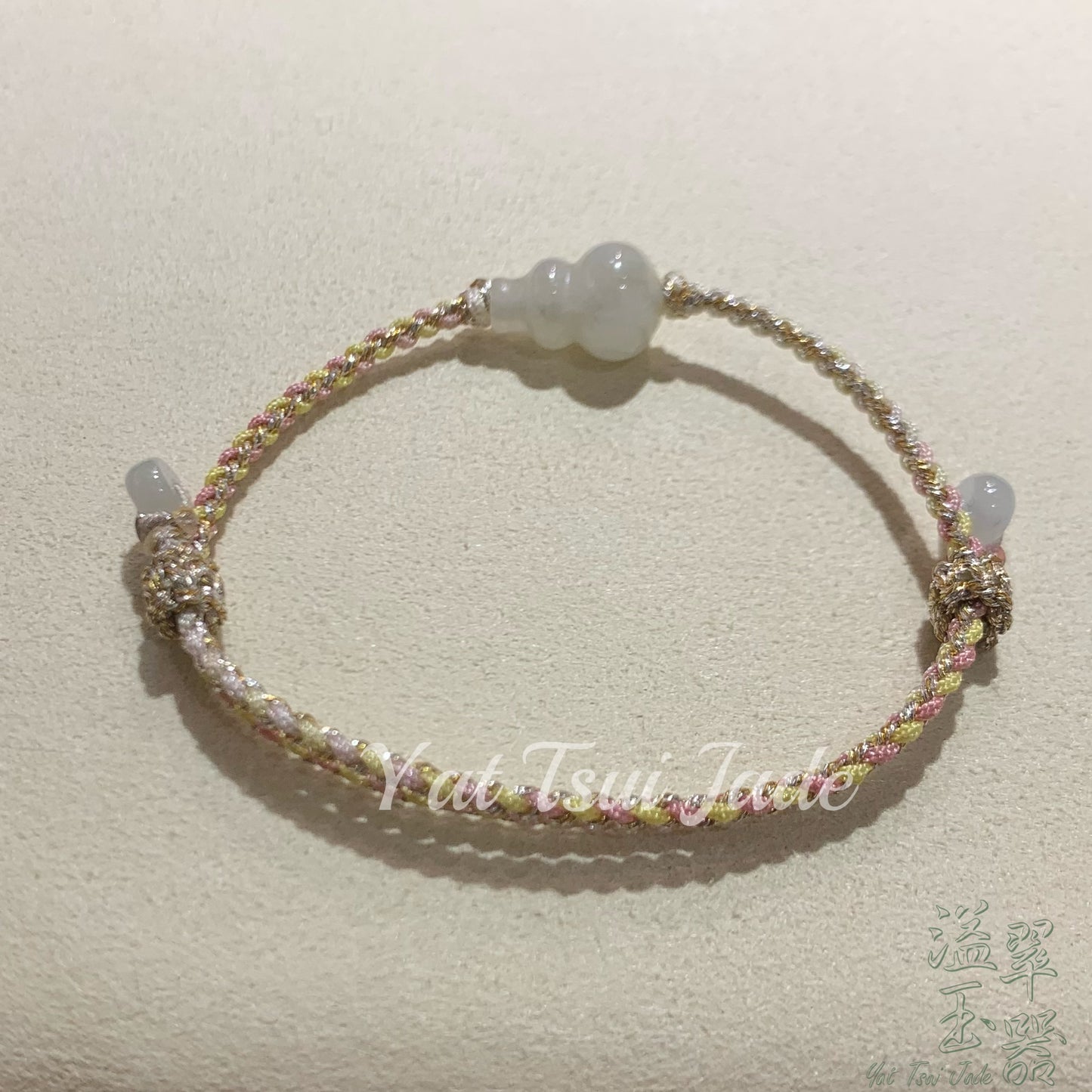 ✨天然緬甸翡翠「冰種飄花玉葫蘆 配溢翠平安扣手繩🪢貨品編號:K221010540
