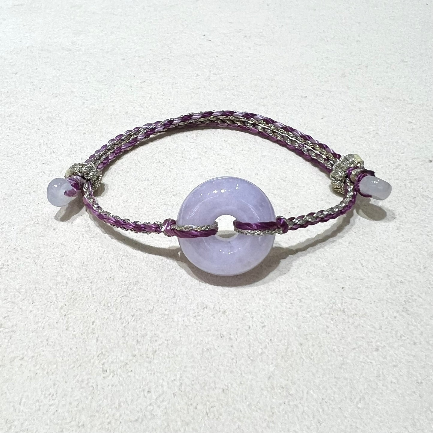 C25981644 🌸天然緬甸紫羅蘭翡翠*甜甜圈款平安扣配溢翠手繩系列