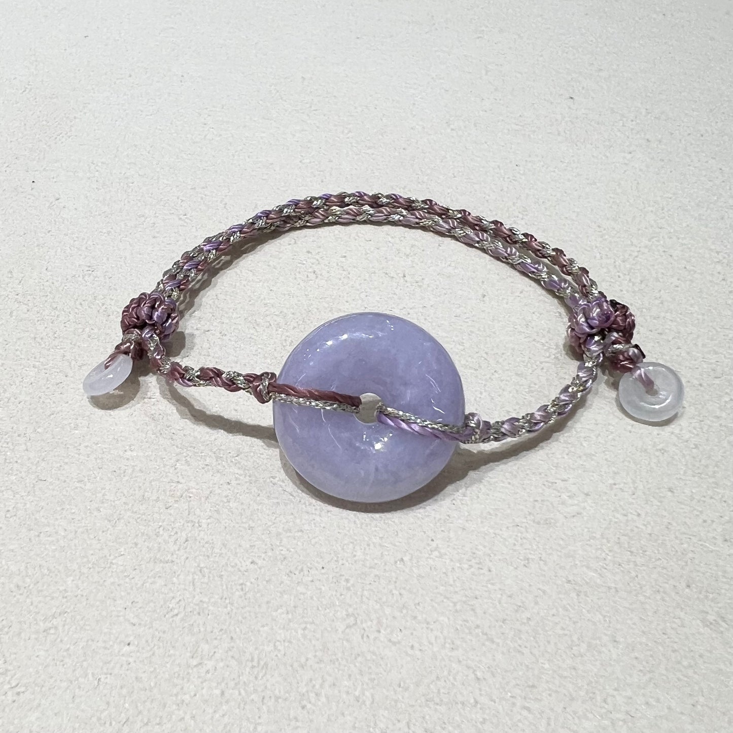 C25981815 🌸天然緬甸紫羅蘭翡翠*甜甜圈款平安扣配溢翠手繩系列