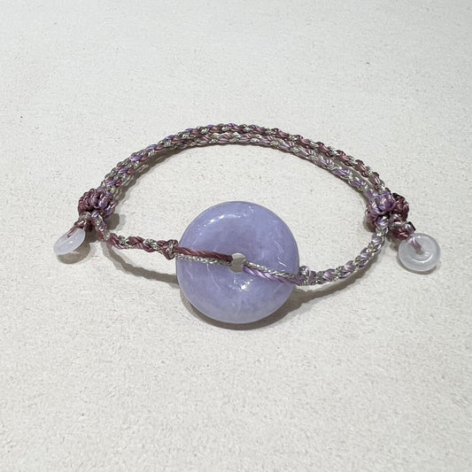 C25981815 🌸天然緬甸紫羅蘭翡翠*甜甜圈款平安扣配溢翠手繩系列