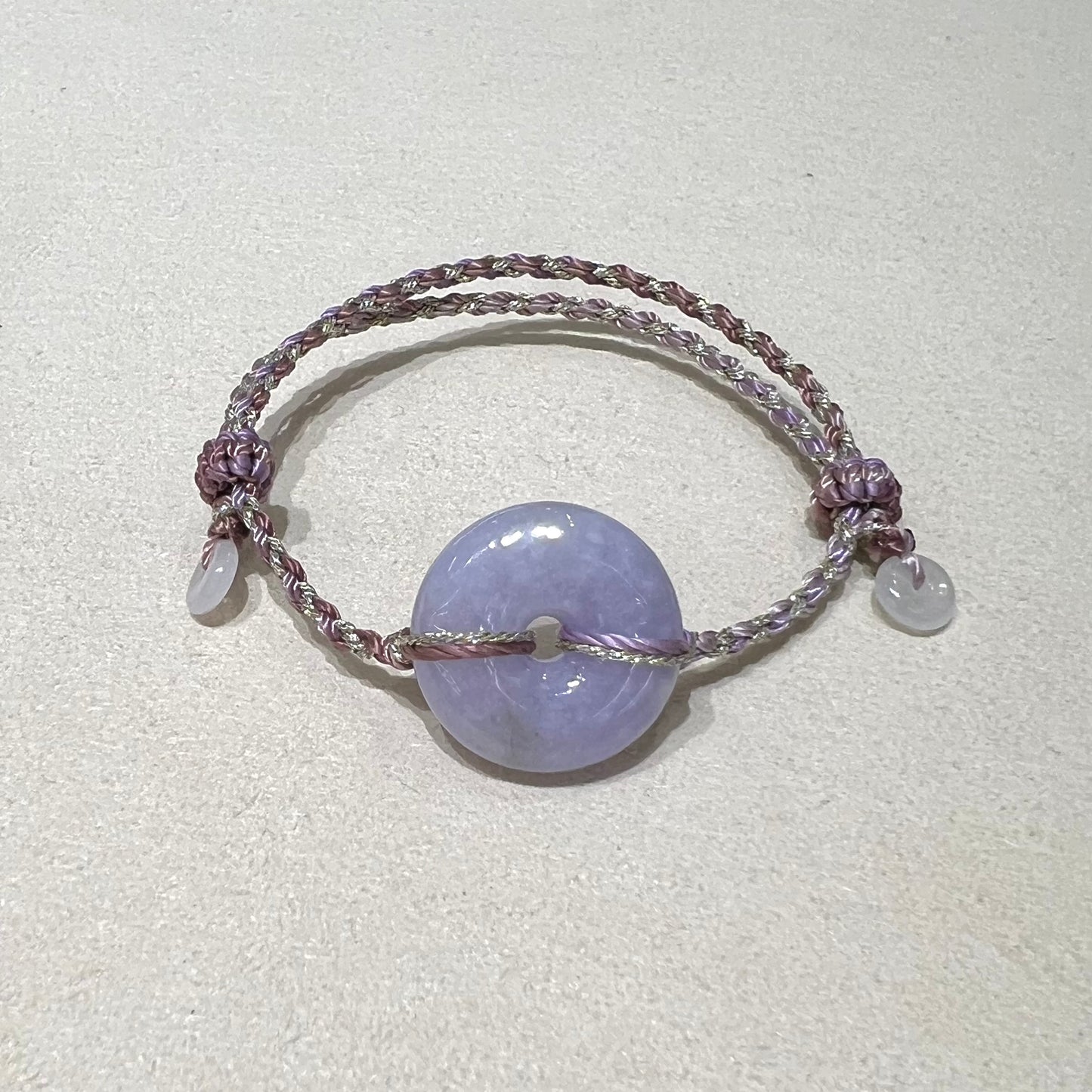 C25981815 🌸天然緬甸紫羅蘭翡翠*甜甜圈款平安扣配溢翠手繩系列