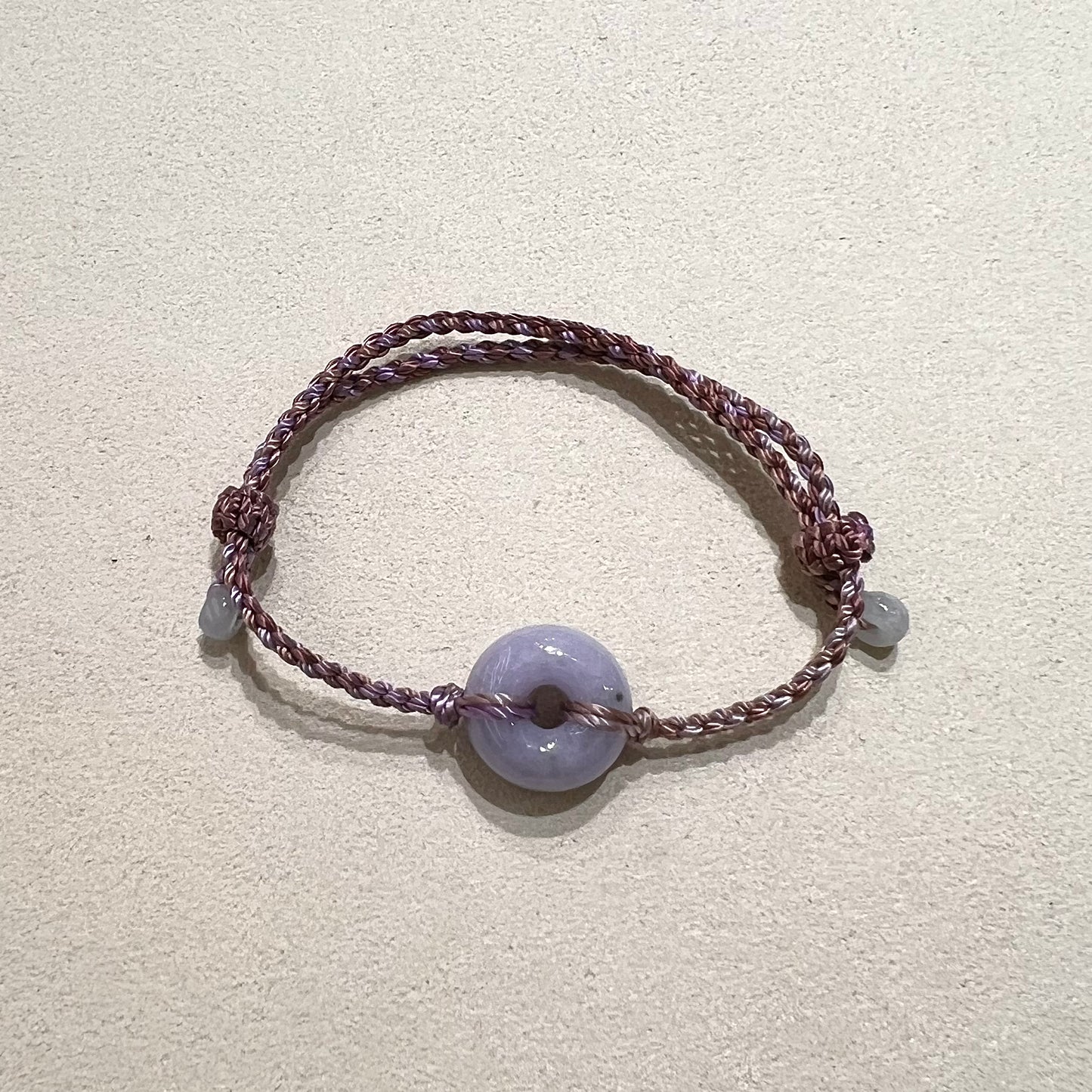 C25981846 🌸天然緬甸紫羅蘭翡翠*甜甜圈款平安扣配溢翠手繩系列