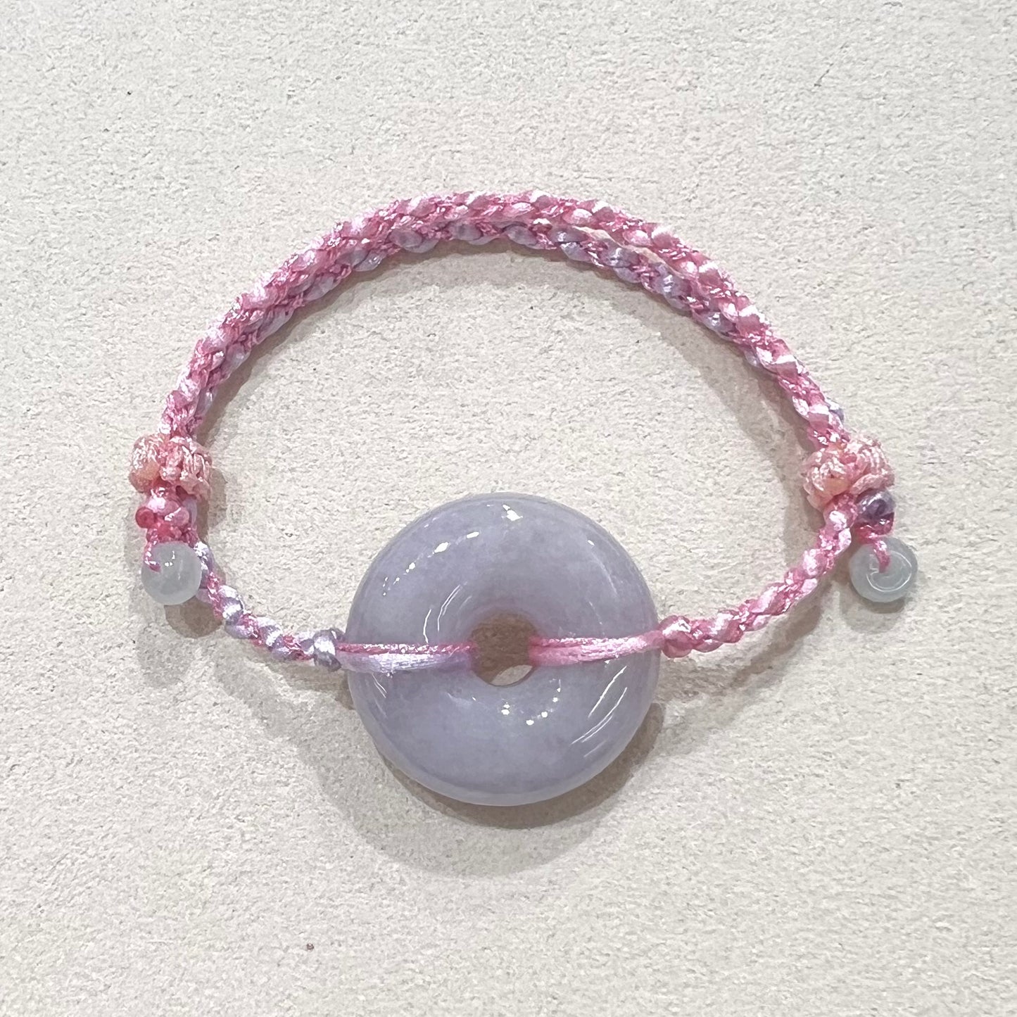 C25991438 🌸天然緬甸紫羅蘭翡翠*甜甜圈款平安扣配溢翠手繩系列