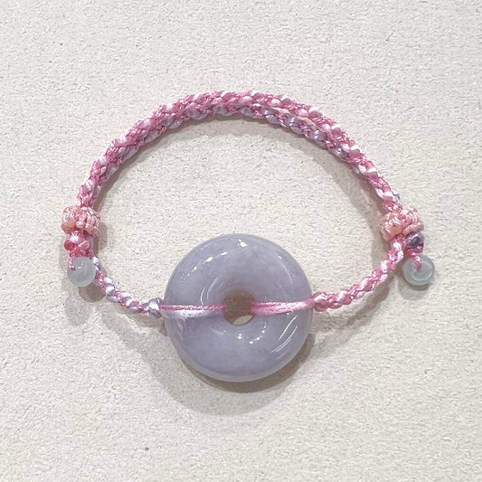 C25991438 🌸天然緬甸紫羅蘭翡翠*甜甜圈款平安扣配溢翠手繩系列