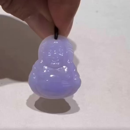 天然緬甸翡翠｜紫羅蘭彌勒佛25105238