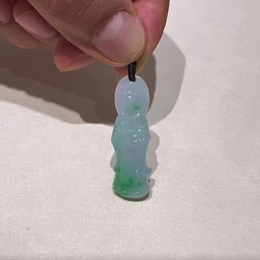 ✨天然緬甸翡翠冰花青玉觀音🙏🏼251061315