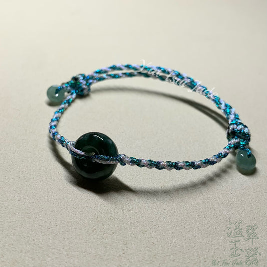 🤩「天然緬甸高質藍水翡翠」甜甜圈平安扣配溢翠手繩系列💫