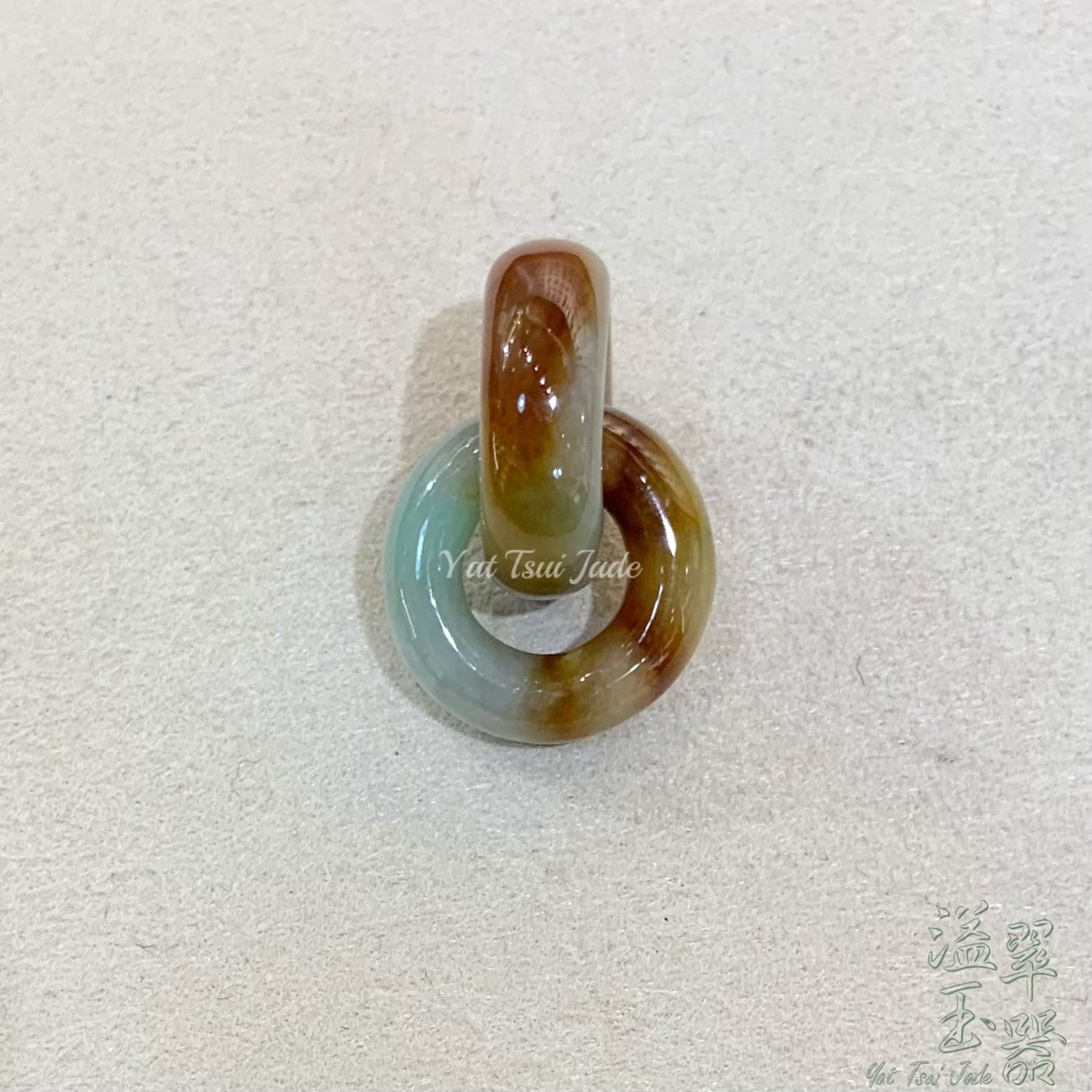 🟠天然緬甸翡紅黃分色雙環🔗環環相扣配溢翠平安扣手繩系列✨