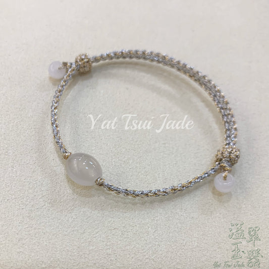 🌸天然緬甸翡翠冰種路路通拼配溢翠平安扣手繩🪢zc2211131536